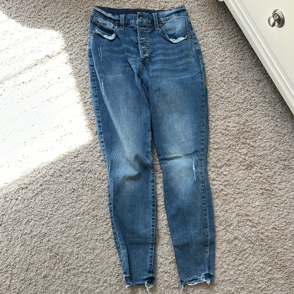 Lucky Brand Blue Skinny Jeans with Distressed Details